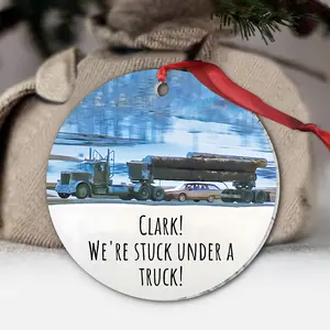 National Lampoon Inspired Stuck Under a Truck Clark Christmas Ornament, Griswold Family Christmas Ornament, Funny Sarcastic Holiday, Holiday Decoration Hanging Ornaments, Christmas Tree Decorations - ctt10260