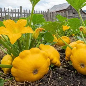 20+ Organic Yellow Bush Scallop Summer Squash Seeds