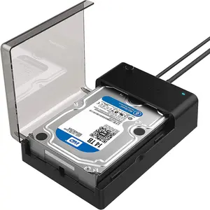 USB 3.0 to SATA External Hard Drive Lay-Flat Docking Station for 2.5 or 3.5in HDD, SSD [Support UASP] (EC-DFLT)