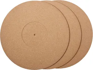 Outus 3 Pieces Cork Turntable Mats in 12 Inch X 3 Mm Recessed Turntable Platter Cork Record Mats with High Fidelity for Vinyl LP Record Players Audiophile Reduce Noise