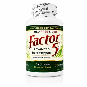 Med Free Living Factor 5 Joint and Muscle Support Complex 120 Capsules New Packaging