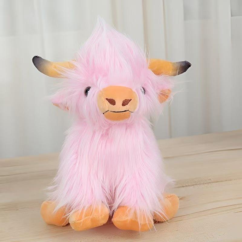 New Highland Cow Simulation Scottish Highland Cow Long Plush Toy Cow Doll in Assorted Colors for Kids Soft Cuddly Material Perfect for Collectors and Children