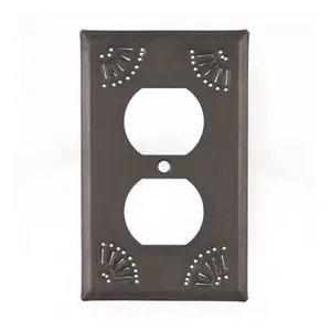 Single Outlet Cover with Chisel in Kettle Black