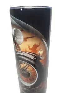 Patriotic War Globe 20oz Skinny Stainless Steel Tumbler – Handmade Sublimated Insulated Coffee Travel Mug with Lid & Straw – Military Supporter Gift