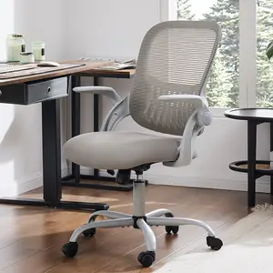 Tall Office Chair with Adjustable Height and Padded Armrests,Ergonomic Computer Standing Desk Stool,High Office Chair for Counter Height Desk (Grey)