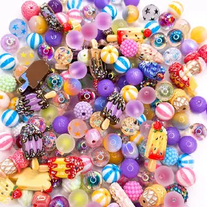 Colorful Ice Cream Beads Set for Crafting and Jewelry Making - Perfect for DIY Projects and Creative Designs