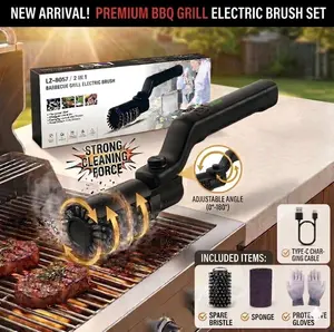 Multifunctional Electric Grill Cleaning Brush Set Perfect for Summer BBQ [Powerful Cleaning Performance]—delivers highly efficient, residue-free cleaning to effortlessly tackle grease and grime on your grill for Memorial Day Sale