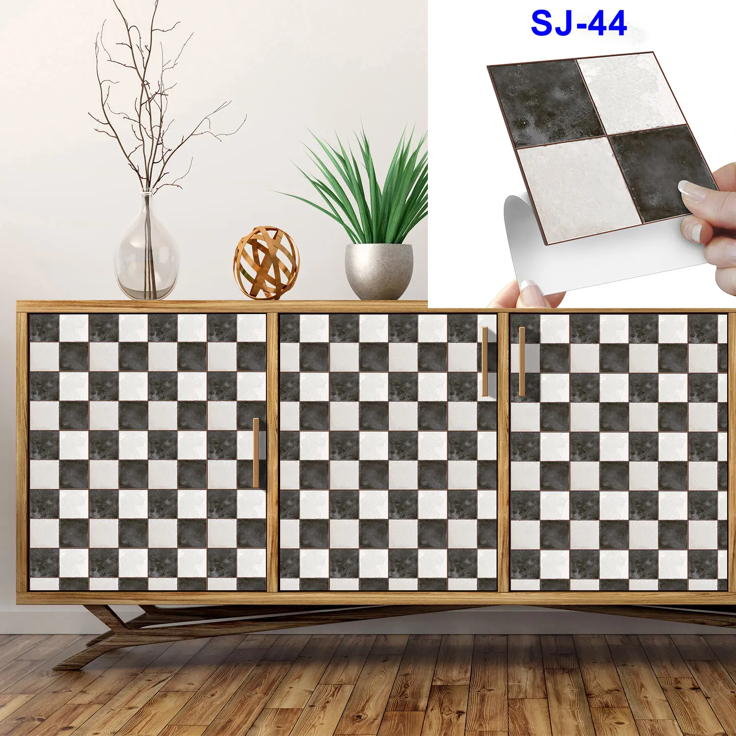 3D Mosaic Pattern Wall Sticker Set, Self-adhesive Wall Tile Sticker, Durable & Easy-to-install Decorative Tile for Kitchen & Bathroom