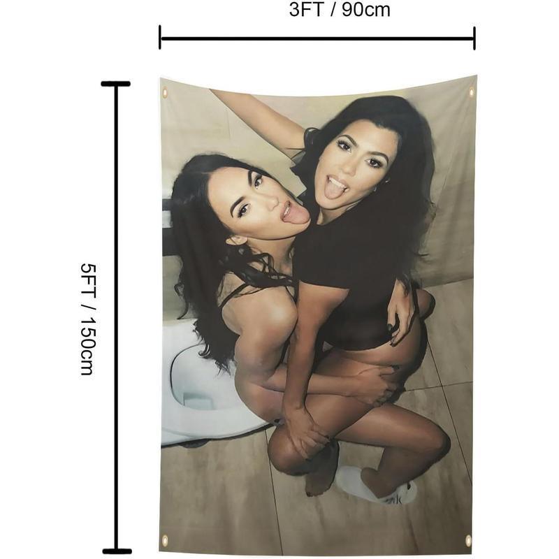 Tapestry  Megan Fox And Kourtney Kardashian Tapestry 40x60 IN for Bedroom Living Room Dorm Home Decor