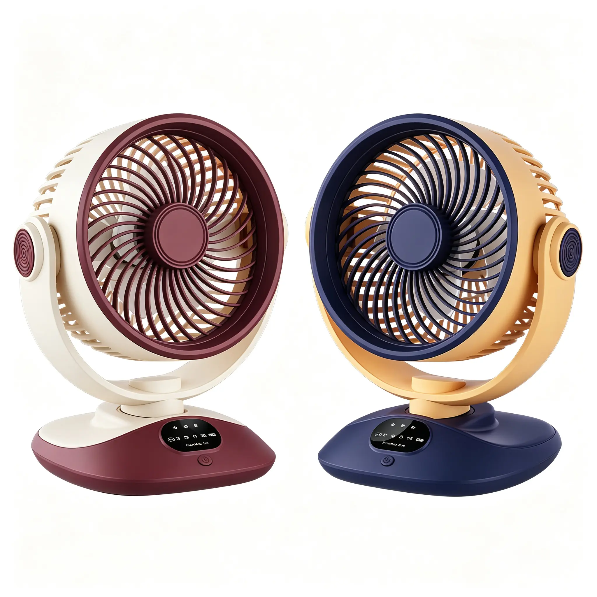 Portable Air Circulating Desk Fan, USB-powered, 180-degree rotation, 3 speed settings, 35W, easy to operate, compact yet powerful, delivers a cool breeze, ideal for vanity tables, bedrooms, and home use