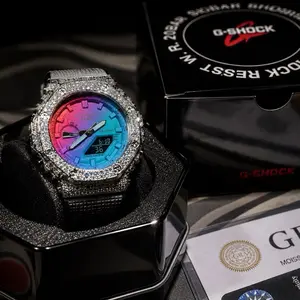 Custom G-Shock GA2100 Moissanite-Embedded, Shock-Resistant Watch - View Live Styles