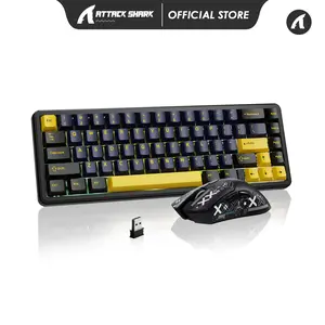 ATTACK SHARK X65HE Magnetic Switch Mechanical Keyboard & R1 Wireless Gaming Mouse Combo, 65% Compact Layout Hot Swappable Keyboard, Low Latency 2.4G/Bluetooth/Wired Tri-Mode Keyboard Mouse Set for PC Laptop Gamer keyboard mouse