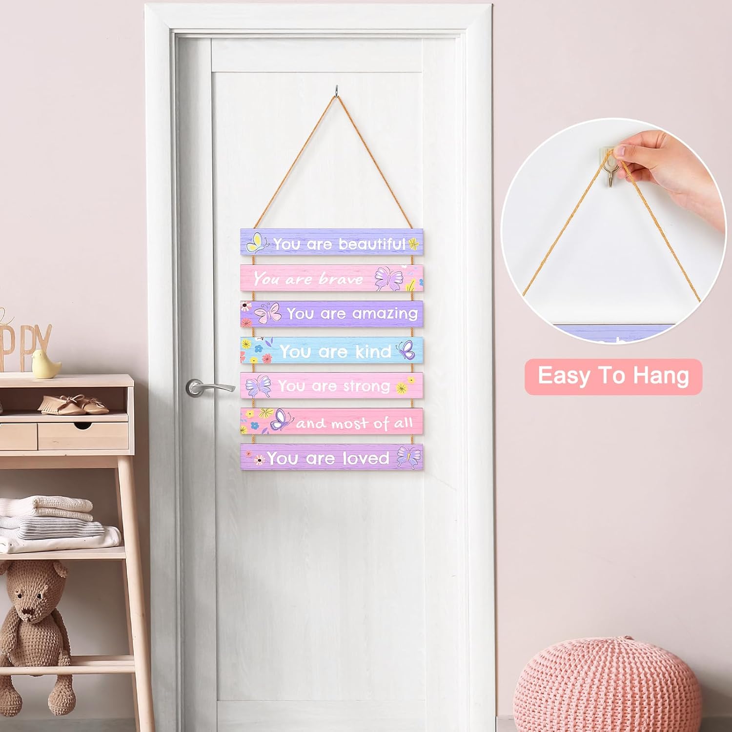Girls Room Decor Colorful Inspirational Wall Decor Room Decor for Teen Girls Durable Kids for Nursery Playroom Bedroom,Purple Butterfly