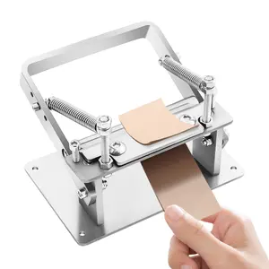 Manual Leather Skiver Splitter, Leather Peeling Machine Paring Skiving Tools DIY Craft Edge Skiving Tools Handle Peel Working Tools with Blades for Hand Craft Strip Belt Thinning