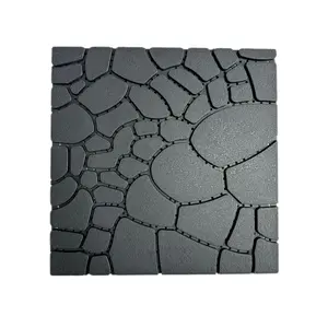 Stone Texture 12" Interlocking Decking Tiles - Easy and Quick Installation, 44pcs Dark Gray for Porch, Poolside, Backyard, and Balcony