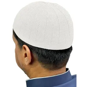 Islamic Men's Knitted Kufi VS1 - White