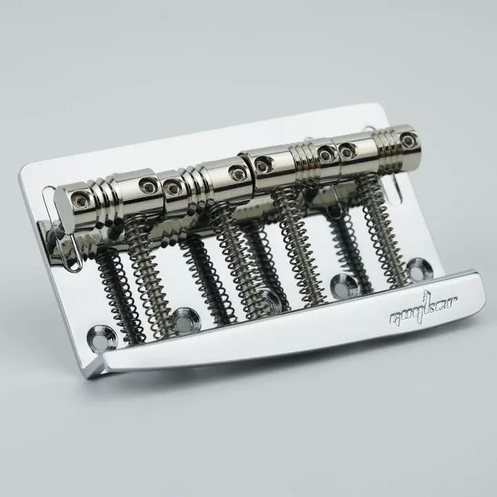 Guyker 4-String Electric  Bridge with Vintage-Style Barrel Saddles, Chrome-Plated  Guitar Accessory Replacement Part