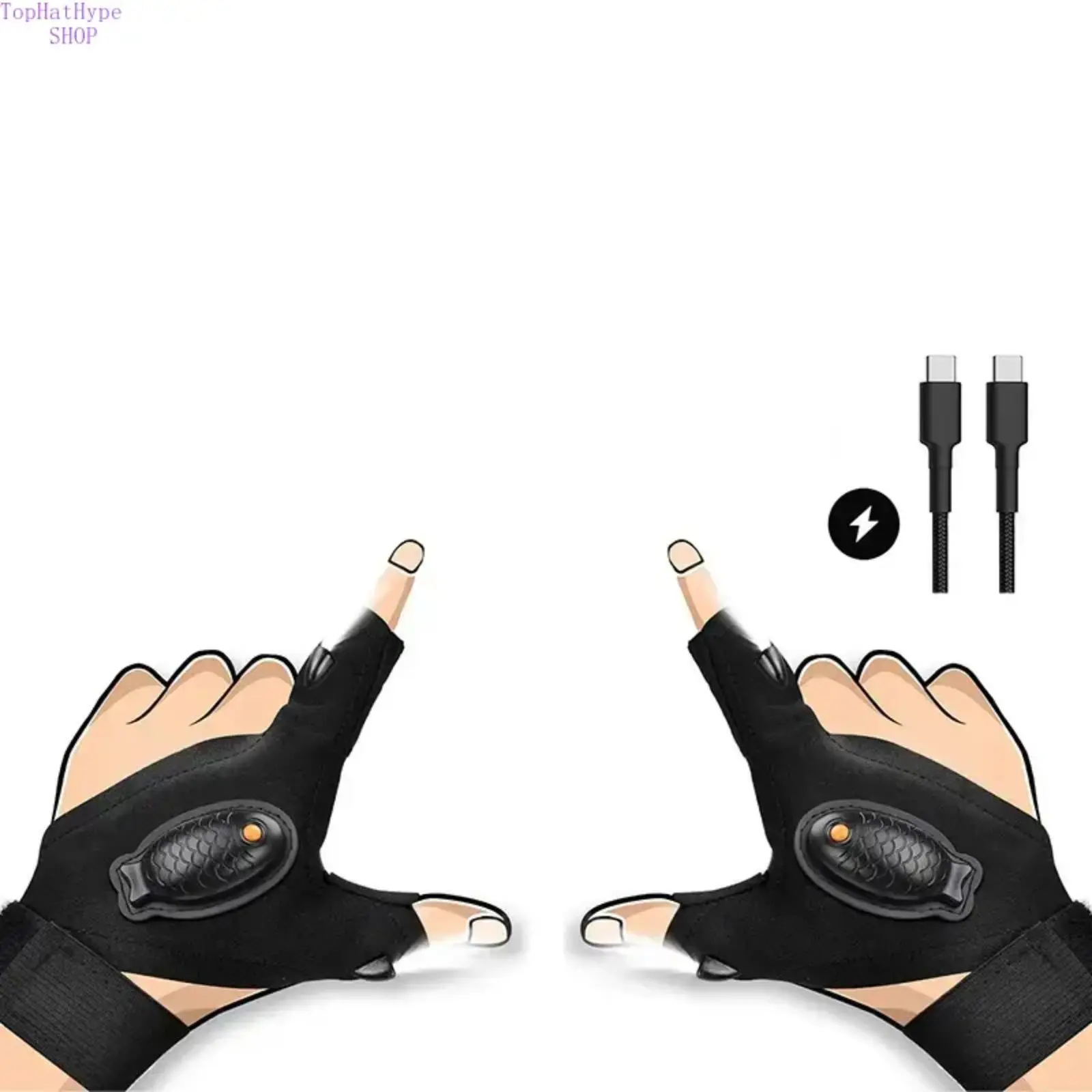 Fashionable LED Flashlight Gloves with Elastic Fabric, Adjustable Comfort Fit, Hands-Free Lighting Gear for Working in Tight Spaces, Outdoor Activities