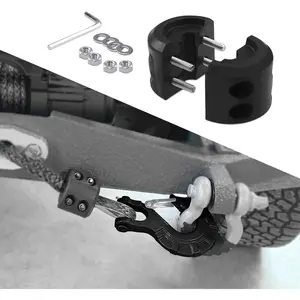 Winch Cable Hook Stopper, Winch Bumper, Rubber Winch Stopper with Stainless Steel Screws and Nuts, Winch Accessories Cable Saver Hook Stopper Line for Synthetic Rope, Cable Line, Towing Hook