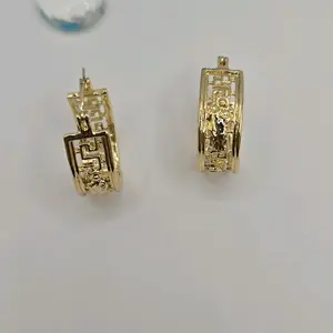 Saint Jude Religious Earrings Gold-Plated Hoops Style with Unique Design and Decorative Elements Heart jewelry perfect date
