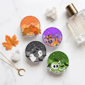 Cute Halloween Phone Grip Collection, Kawaii Ghost Pumpkin Phone Holder, Pastel Witchy Candy Mobile Stand, Trendy Autumn Case Accessories Gift