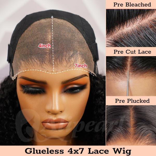 【Live Flash Sale】Alipearl Glueless Wigs 4x7 Closure Wig Human Hair Pre Cut Lace Water Wave Natural Curl Deep Curly Human Hair Lace Front Wigs TikTokShopBacktoSchool FallFreshness
