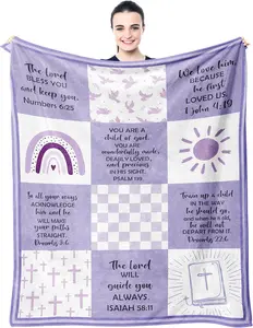 Baptism Gifts for Girl Boys, Baptismal  Blanket 40"x50", Christian Present, Baptism Favors Christening , Religious  Catholic  Ideas Throw Blankets