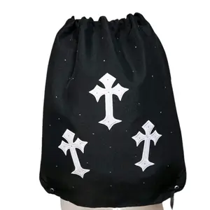 Backpacks with White Cross Design on Black Background - Product Title
