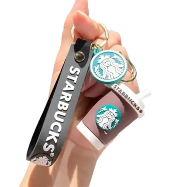 Starbucks Cup Charm Keychains - Perfect Accessory for Your Keys ( Color May Vary ).