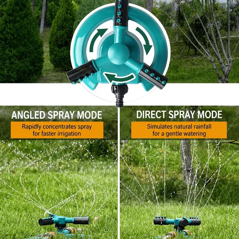 360° Automatic Rotating Lawn Sprinkler, Adjustable 3-Arm Garden Water Sprinkler System for Yard, Lawn, Grass & Outdoor Irrigation