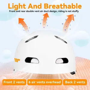 Terrosor Bike Helmet , Adjustable Helmet for Bike, Roller, Skating, Scooter, Longboard and MoreSports, 6 Color outdoorfun