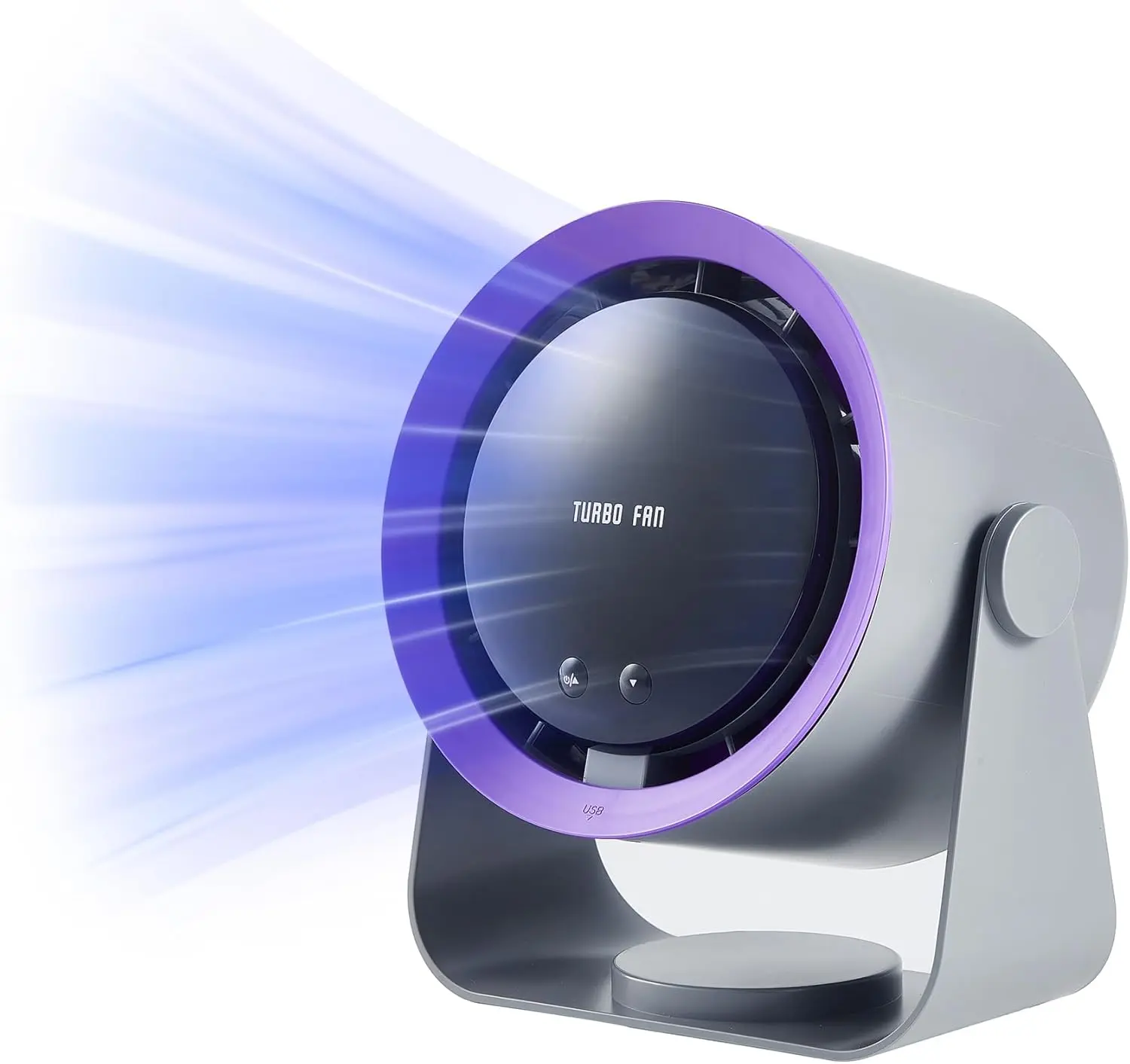USB Charging Fan with Digital Display 100-Speed Turbo Powerful Adjustable Portable Desktop Hanging Fan Strong Wind Cooling for Summer Home Kitchen Bathroom Office Outdoor Camping Light Tone Design