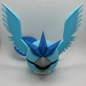 Articuno-Themed Pokéball – Handcrafted Legendary Ice-Type Pokémon Collector Display