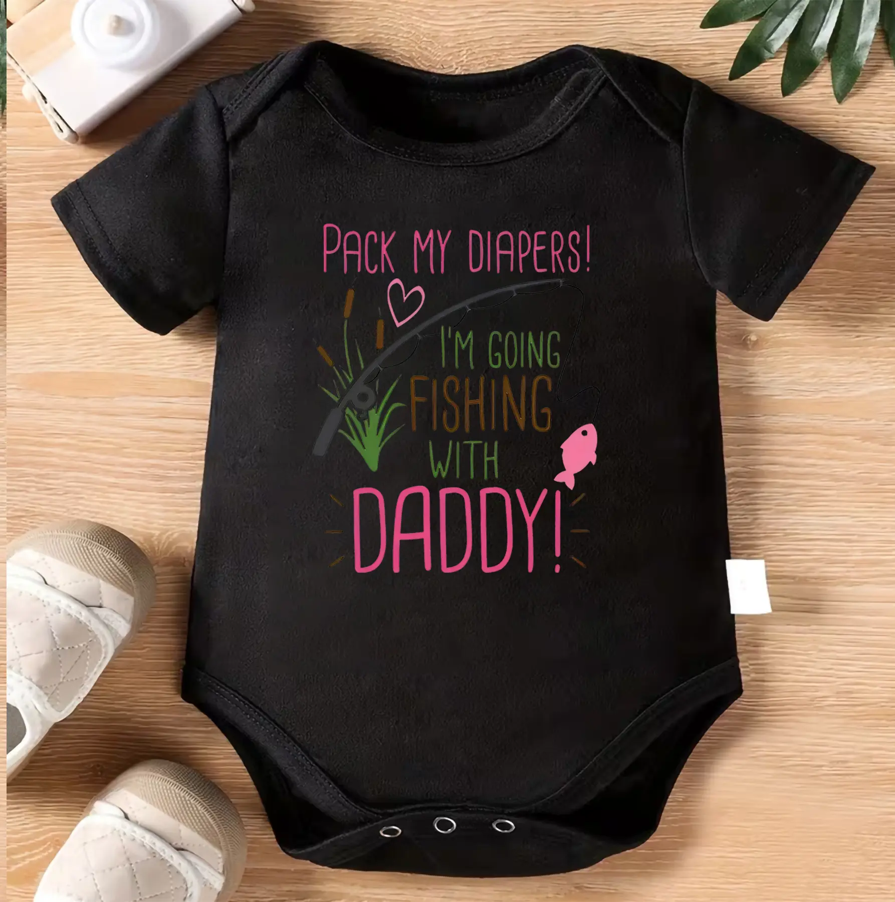 Pack My Diapers I’m Going Fishing with Daddy Baby Bodysuit, Funny Fishing Onesie, Infant Romper, Daddy and Me Outfit, Baby Shower Gift, Newborn Gift