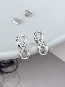 Eternal Love Infinity Symbol Earrings, Hypoallergenic, Minimalist Luxe Style, Perfect Gift for Girlfriend, Zircon Jewelry