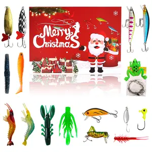 Christmas Surprise Fishing Lure Advent Calendar, Fishing Lures Kit, 24 Days Countdown with Soft & Hard Baits, Perfect Gift for Anglers!