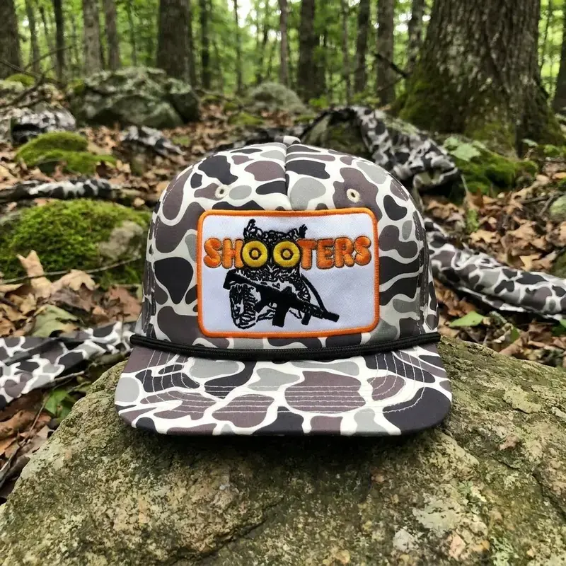 [Buy 1 get 1 FREE ] Duck Camo Hunting Snapback Hat, Vintage Shooters Flat Bill Cap, Adjustable Camouflage Outdoor Hat, Hunting Fishing Gift for Men, Trucker Style Cap