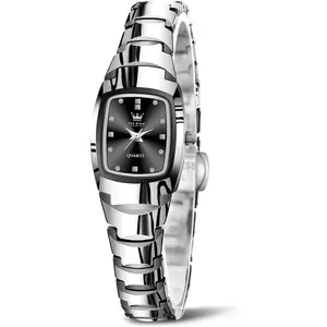 OLEVS Watches for Women Small Square Face Ladies Watches Waterproof Tungsten Steel Dainty Dress Rectangle Female Womens Wrist Watches for Small Wrists Gold/Silver/Black/Rose Gold