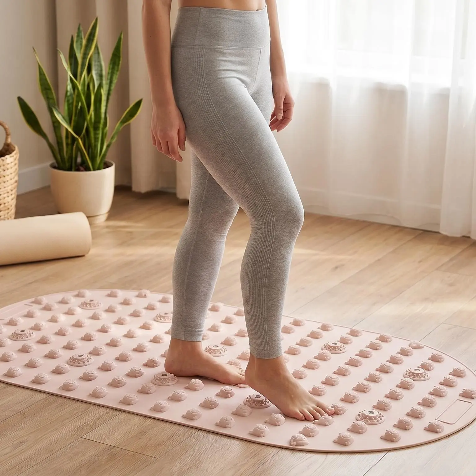 Comfortable soft silicone acupressure mat, ultra-slow running foot massage pad, suitable for exercise, fitness, relaxation, and massage. Soft silicone ultra-slow running acupressure mat for foot massage, foot stepping, reflexology, indoor stationary runni