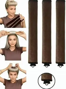 3Pcs Hair Rollers Set, Satin Heatless Curling Set - Hair Rollers, Headband Hair Curlers & Hot Rollers, To Sleep In, High Resilience Rubber Filling, Softer Durable ,Heatless Hair Curler, Heatless Curling Rod