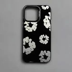 Black Flower Luxury D-Denims T-Tears Smartphone Casing, Anti-Fall Matte Back Cover Phone Accessory for iPhone 17,16,15,14,13,12,11 Mini,Pro Max,X,XR,8 Plus (Cellphone,Handheld Device Compatible)