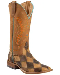 Horse Power Men's Men'S Patchwork Western Boot Square Toe - Hp1053 Horse Power Men's Men'S Patchwork Western Boot Square Toe - Hp1053