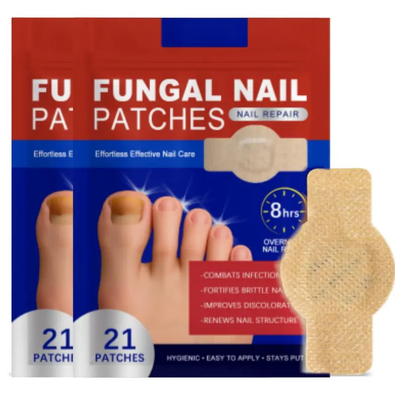 Fungal Nail Patches 21 Patches for Damaged Nails Toenail Repair Patches Overnight Repair Solution with Moisture Breathable Comfortable Elastic Fabric Herbal Extracts for Simple Foot Nail Care New Year Gifts