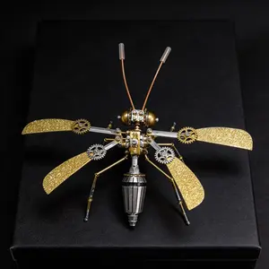 DIY Steam Punk Bee Puzzle Decoration, 3D Metal Mechanical Model Kit, Collectible Desktop Ornament, Self-Assembly