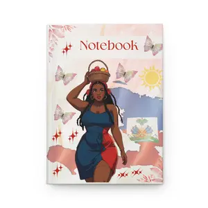 Haitian Woman Illustration Hardcover Journal/ customize product