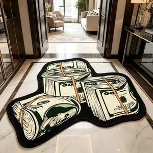 Unique Irregular Shape Rug, Soft Washable Carpet for Living Room Bedroom, Punk Style Artistic Design, Easy Clean Plush Mat for Home Decor, Decorative Rug, Modern Area Rug