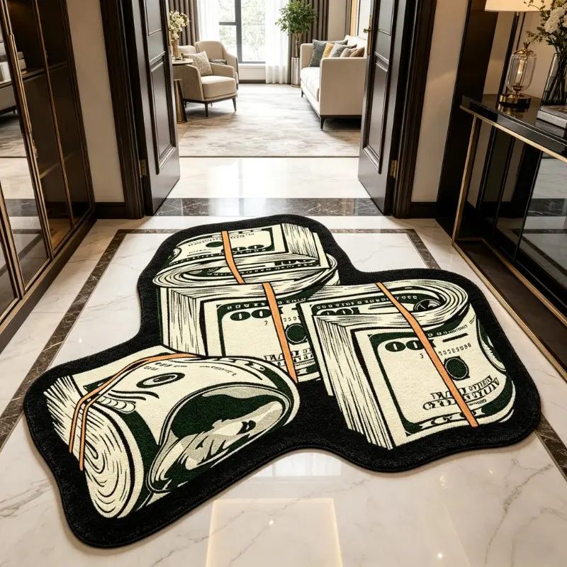 Unique Irregular Shape Rug, Soft Washable Carpet for Living Room Bedroom, Punk Style Artistic Design, Easy Clean Plush Mat for Home Decor, Irregular Shaped Rug, Indoor Rug