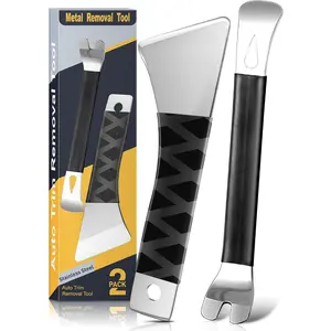 2 Packs Auto Trim  Set, Upgraded Heavy Weight Metal  Tools Automotive with Stainless Steel Metal  Board,   for Auto Door Panel, Dashboards, Clips, Baseboard