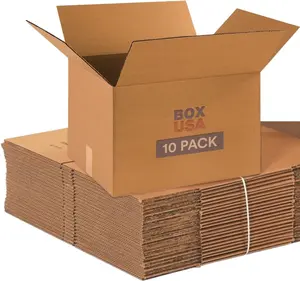 Moving Boxes Medium 18"L x 14"W x 12"H 10-Pack | Corrugated Cardboard Box for Shipping, Mailing, Packing, Packaging and Storage 18x14x12