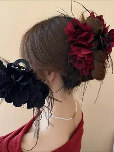 A butterfly round piece pleated hair grab, simple and fashionable Japanese and Korean style, suitable for daily life and parties, Butterfly Clips